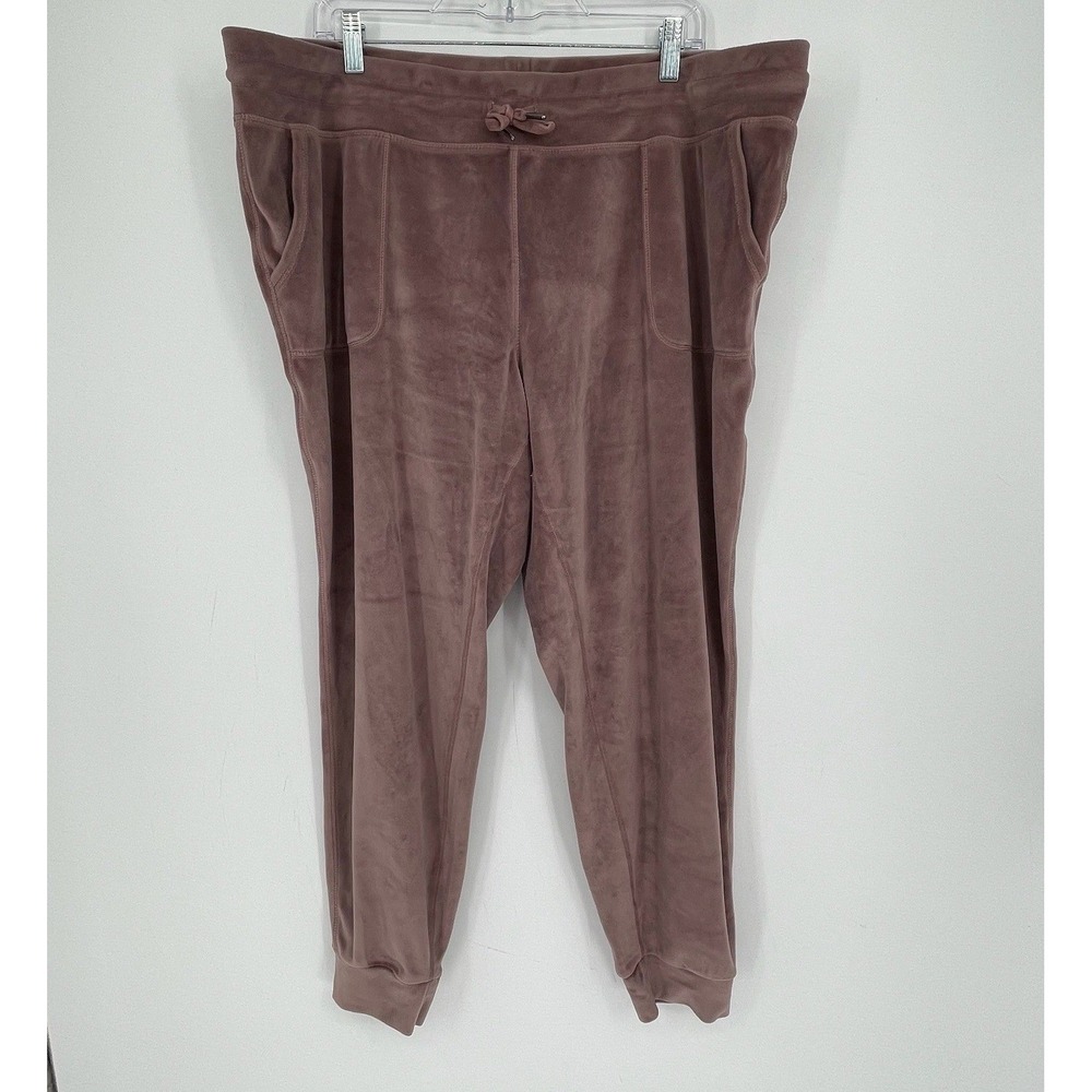 32 Degrees Heat Women's Mauve Elastic Waist Velour‎ Jogger Sweatpants Size XXL